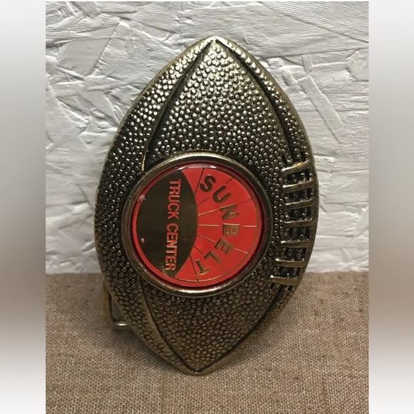 Vintage Sunbelt Truck Center Football Belt Buckle Made in USA with Box Rare - Picture 4 of 11